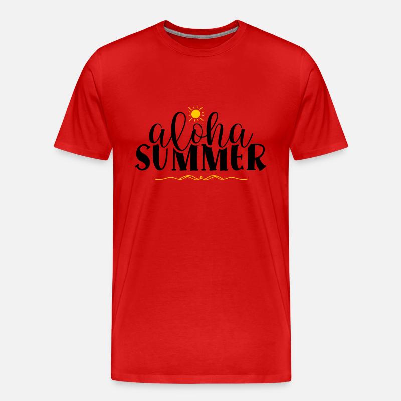 aloha summer - Männer Premium Bio T-Shirt - Rot