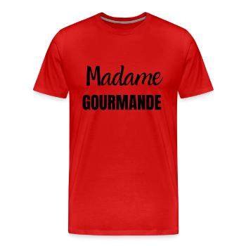 madame gourmande - T-shirt bio Premium Homme - rouge - Devant - Damien (186cm)