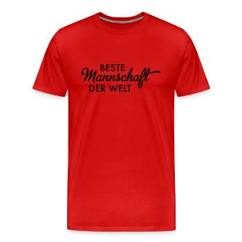 Beste Mannschaft der Welt - Männer Premium Bio T-Shirt - Rot - Vorne - Damien (186cm)