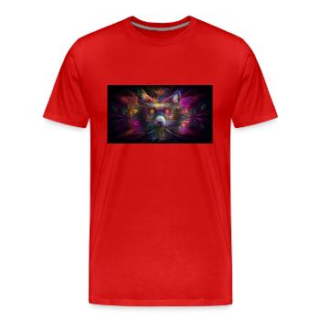 Raton laveur hypnotique dans la 5ème dimension - T-shirt bio Premium Homme - rouge - Devant - Damien (186cm)