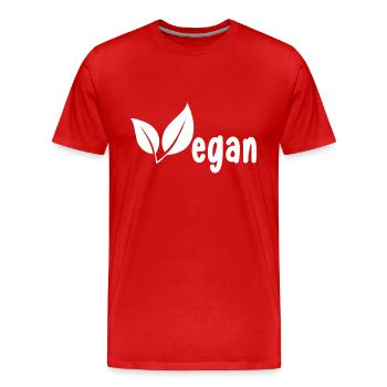 Vegan Geschenksidee für Veganer - Männer Premium Bio T-Shirt - Rot - Vorne - Damien (186cm)