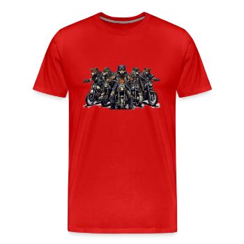 Loups de la route - T-shirt bio Premium Homme - rouge - Devant - Damien (186cm)