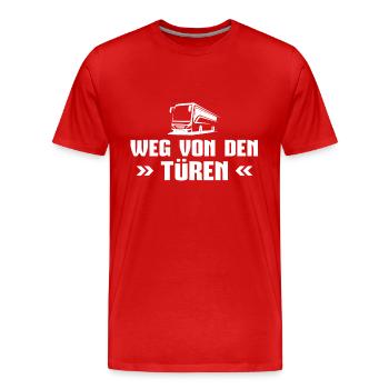 Schulbus Weg von den Türen Busfahrer - Männer Premium Bio T-Shirt - Rot - Vorne - Damien (186cm)