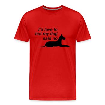 Hund Dog - Männer Premium Bio T-Shirt - Rot - Vorne - Damien (186cm)