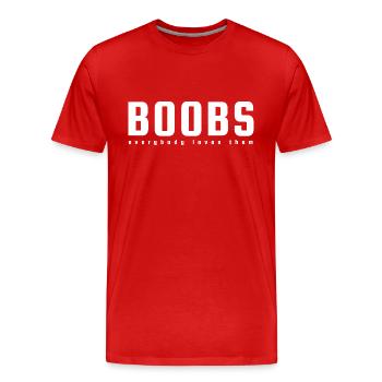 Boobs - Men's Premium Organic T-Shirt - red - Front - Damien (186cm)