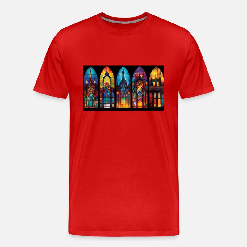 izup2u gothic Kirche - Männer Premium Bio T-Shirt - Rot