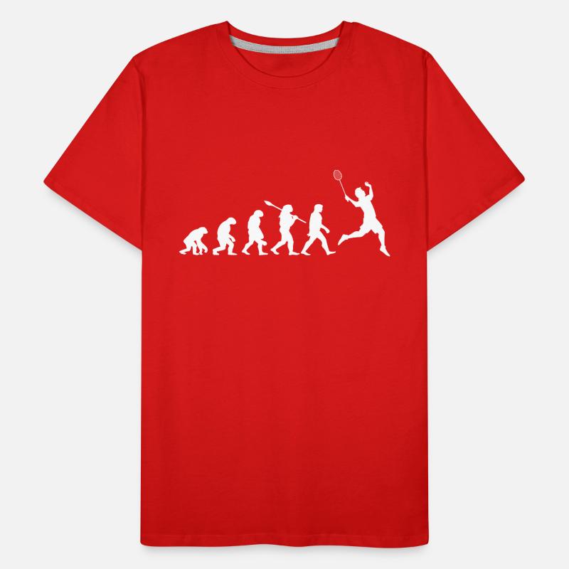 Badminton Evolution Gift for Badminton Players Men's Premium Organic T-Shirt