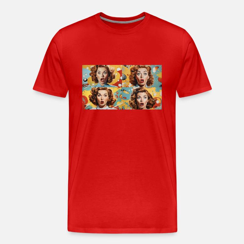 Bionic Women Pop Art - Männer Premium Bio T-Shirt - Rot