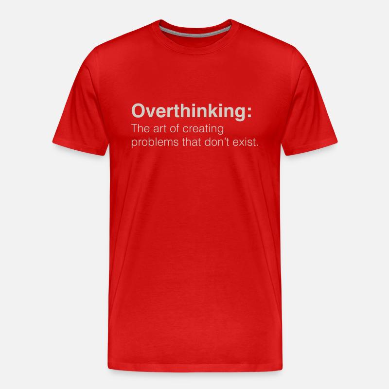 Overthinking - Männer Premium Bio T-Shirt - Rot