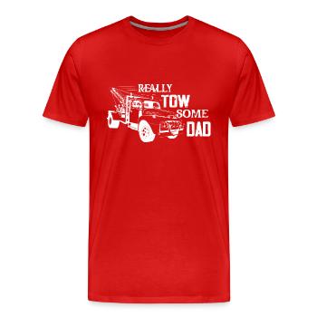 Vraiment remorqueur - Un peu de papa conducteur de dépanneuse camionnage - T-shirt bio Premium Homme - rouge - Devant - Damien (186cm)