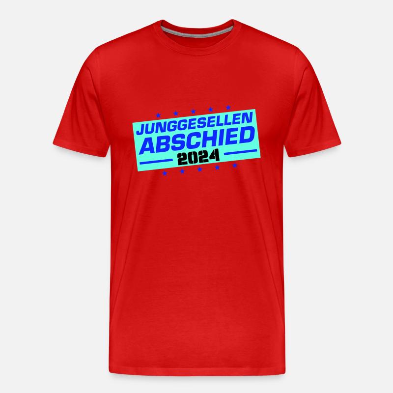 Junggesellen Abschied 2024 - Männer Premium Bio T-Shirt - Rot