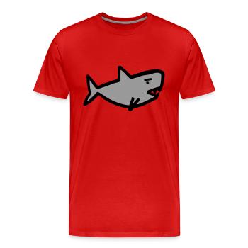 Requin - T-shirt bio Premium Homme - rouge - Devant - Damien (186cm)