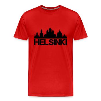 Helsinki 01 - T-shirt bio Premium Homme - rouge - Devant - Damien (186cm)