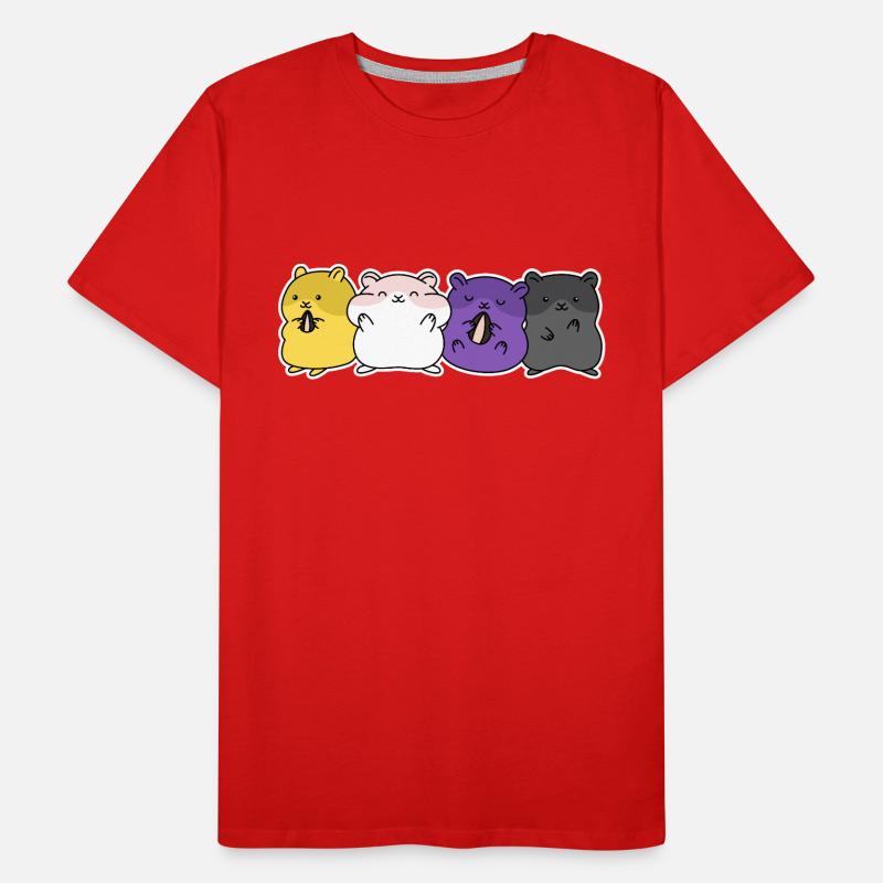 Non-binary flag hamster design for Enbys Men's Premium Organic T-Shirt