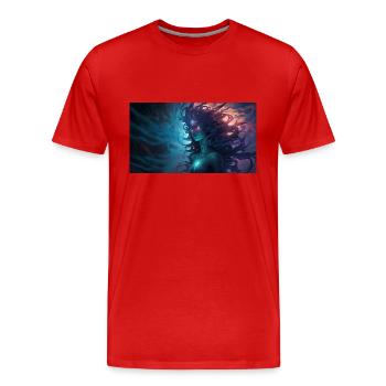 Wild Creature Woman - Men's Premium Organic T-Shirt - red - Front - Damien (186cm)
