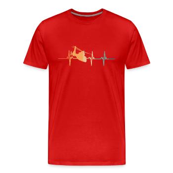 Battement de cœur hélicoptère - T-shirt bio Premium Homme - rouge - Devant - Damien (186cm)