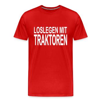 Traktor - Männer Premium Bio T-Shirt - Rot - Vorne - Damien (186cm)
