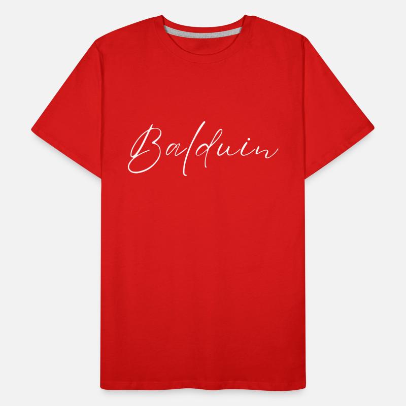 Baldwin Nom avec B Nom de garçon Garçon Naissance Bébé T-shirt bio Premium Homme