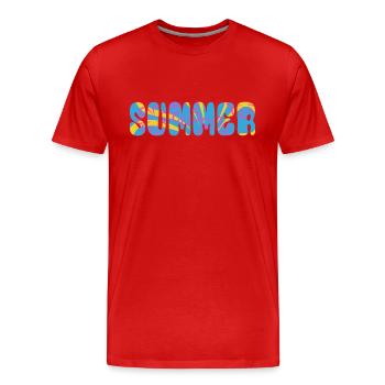 Summer - sun - holiday - good mood - Men's Premium Organic T-Shirt - red - Front - Damien (186cm)