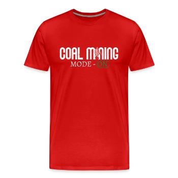 Mode d’extraction de charbon - Mineur de pioche ON - T-shirt bio Premium Homme - rouge - Devant - Damien (186cm)