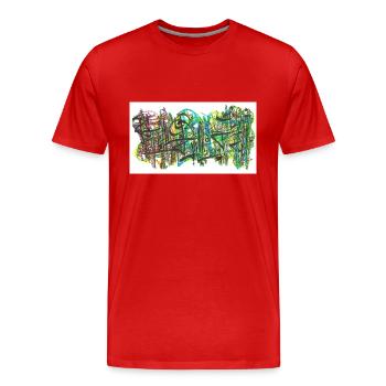 240723 01 - Männer Premium Bio T-Shirt - Rot - Vorne - Damien (186cm)