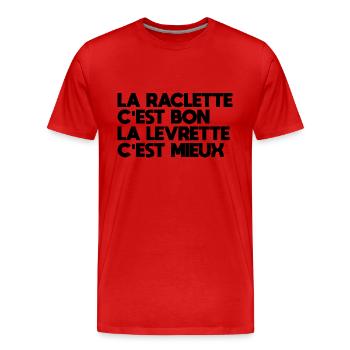Raclette ist gut, ist besser - Männer Premium Bio T-Shirt - Rot - Vorne - Damien (186cm)