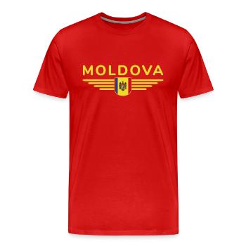 Moldau T-Shirt – Stolz auf Moldawien - Männer Premium Bio T-Shirt - Rot - Vorne - Damien (186cm)