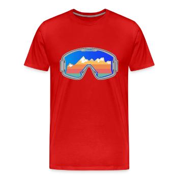 Ski Goggles Skier Vintage Design Bright - Men's Premium Organic T-Shirt - red - Front - Damien (186cm)