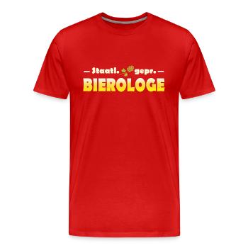 Bier Wissenschaft Alkohol - Männer Premium Bio T-Shirt - Rot - Vorne - Damien (186cm)