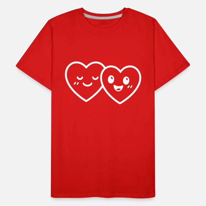 Herzen Paar Liebe Männer Premium Bio T-Shirt