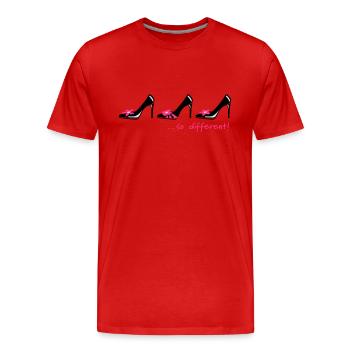 Schuhe Schuhe Schuhe - Männer Premium Bio T-Shirt - Rot - Vorne - Damien (186cm)