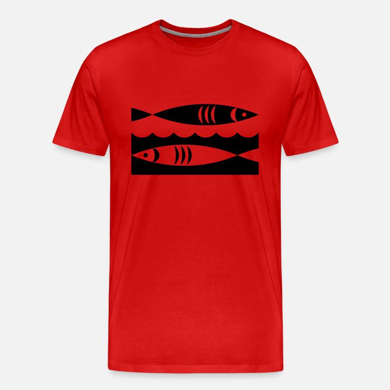 Fische - Männer Premium Bio T-Shirt - Rot