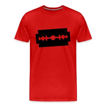 Rasierklinge Symbol - Männer Premium Bio T-Shirt - Rot - Vorne - Damien (186cm)