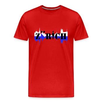 zürich - T-shirt bio Premium Homme - rouge - Devant - Damien (186cm)