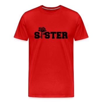 Sister - T-shirt bio Premium Homme - rouge - Devant - Damien (186cm)