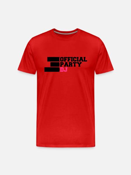 Official Party DJ - Men's Premium Organic T-Shirt - red