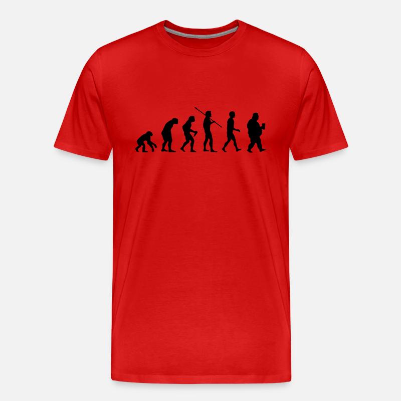 Funny evolution - Männer Premium Bio T-Shirt - Rot