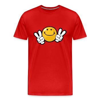 Smiley Confidence Ambition - T-shirt bio Premium Homme - rouge - Devant - Damien (186cm)