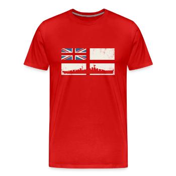 HMS HOOD British Navy - Men's Premium Organic T-Shirt - red - Front - Damien (186cm)