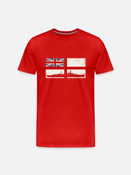 HMS HOOD British Navy - Men's Premium Organic T-Shirt - red