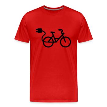 vélo électrique - T-shirt bio Premium Homme - rouge - Devant - Damien (186cm)