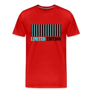 Barcode Limited Edition - Männer Premium Bio T-Shirt - Rot - Vorne - Damien (186cm)