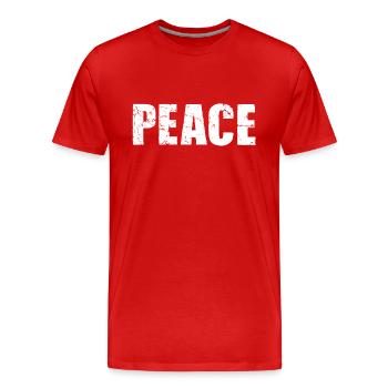 PAIX - T-shirt bio Premium Homme - rouge - Devant - Damien (186cm)