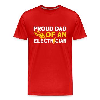 Stolzer Papa Vater Elektriker Vater Familie - Männer Premium Bio T-Shirt - Rot - Vorne - Damien (186cm)