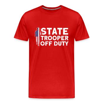 Außerdienstlich Polizeibeamter Polizeidienst - Männer Premium Bio T-Shirt - Rot - Vorne - Damien (186cm)