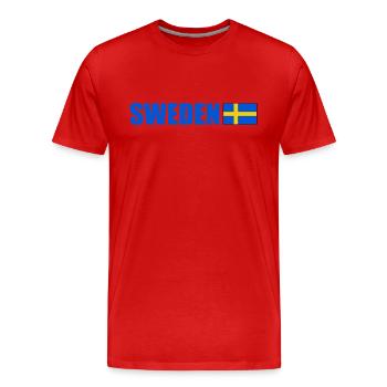 Sweden - Männer Premium Bio T-Shirt - Rot - Vorne - Damien (186cm)