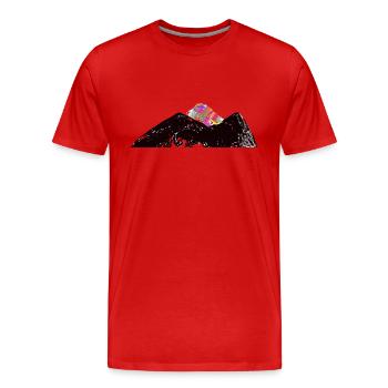 Berg mit farbenfrohem Gipfel - Männer Premium Bio T-Shirt - Rot - Vorne - Damien (186cm)