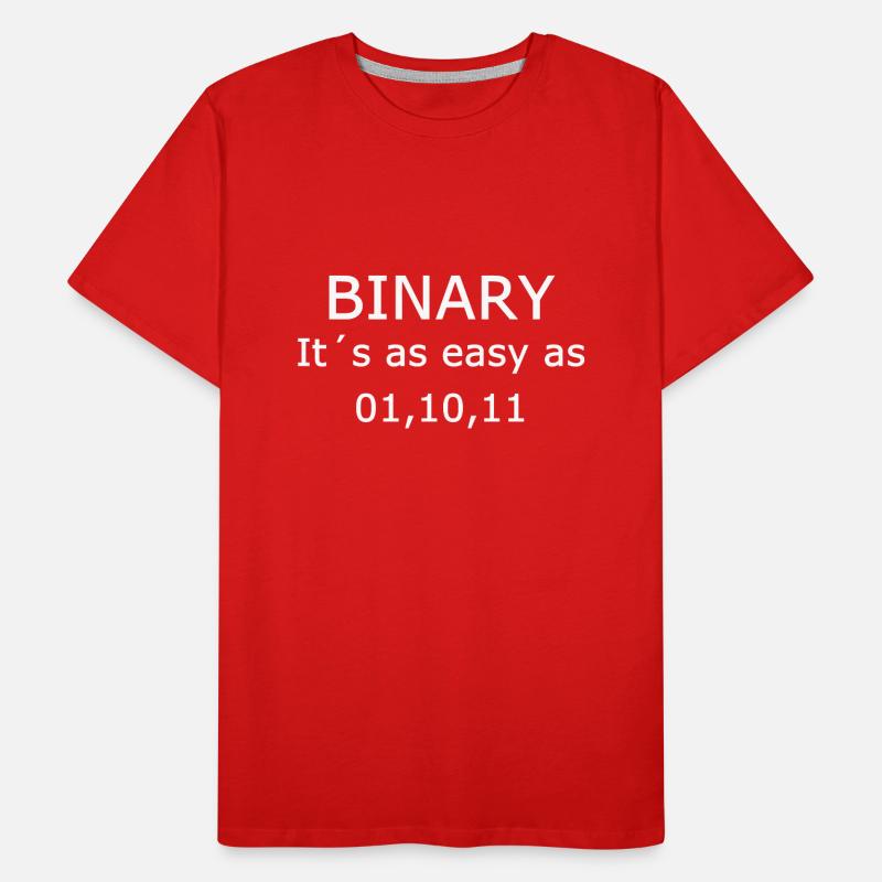 Binary - It's as easy as 01 10 11 Computer Science Men's Premium Organic T-Shirt