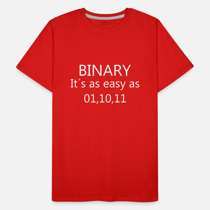 Binary - It's as easy as 01 10 11 Computer Science Men's Premium Organic T-Shirt
