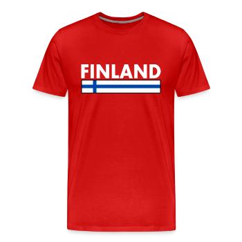 Finlande - T-shirt bio Premium Homme - rouge - Devant - Damien (186cm)